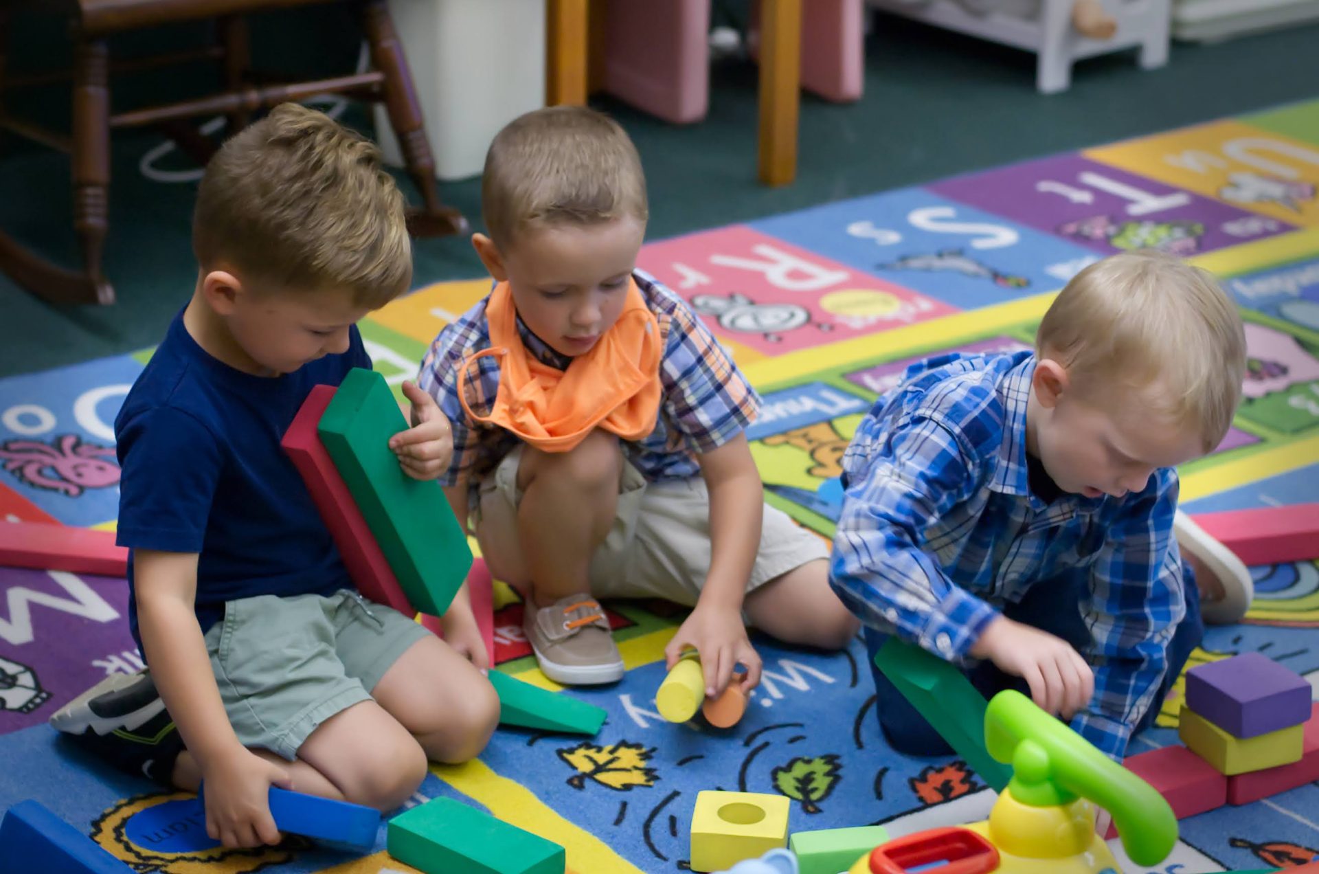 Preschool boys playing